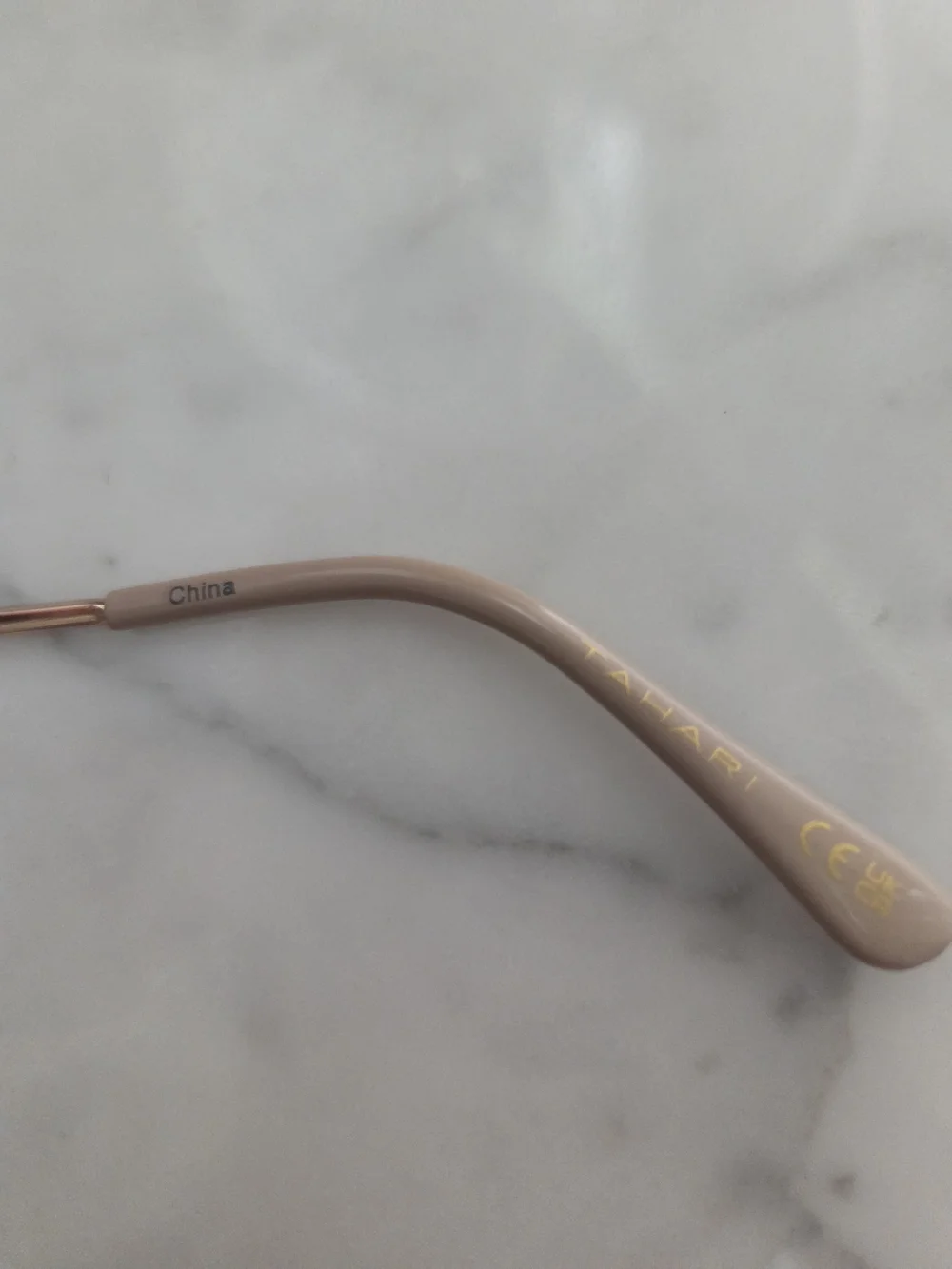 Women's Tahari Rimless Sunglasses with Brown Lenses and Rose Gold Accents